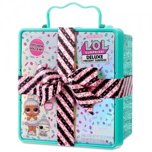 L.O.L. Surprise Deluxe Present Surprise Limited Edition Sprinkles Doll and Pet Teal Clearance