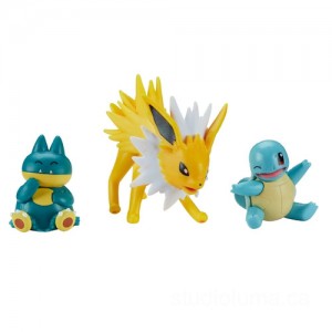 Pokémon Munchlax, Squirtle and Jotleon Battle Figure 3 Pack Discounted