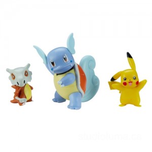 Pokémon Cubone, Pikachu and Wartortle Battle Figure 3 Pack Discounted